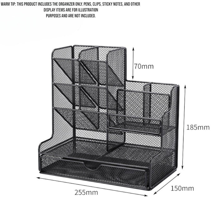 Mesh Desk Organizer with Drawer Pen Holder