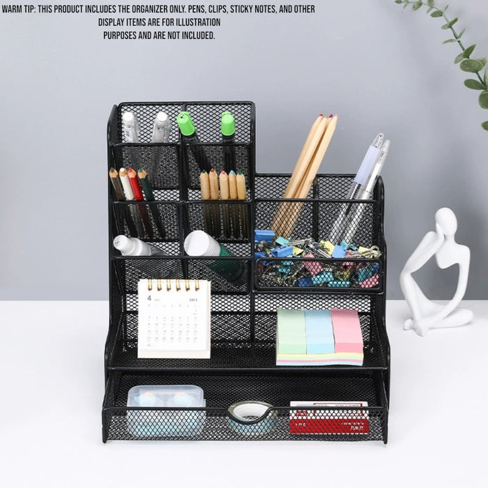 Mesh Desk Organizer with Drawer Pen Holder