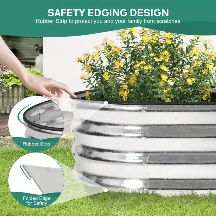 Oval Galvanized Raised Garden Bed Kit-180cm