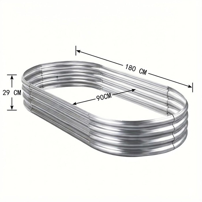 Oval Galvanized Raised Garden Bed Kit-180cm