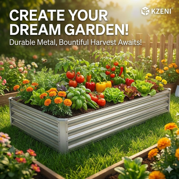 Rectangular Galvanized Raised Garden Bed Kit