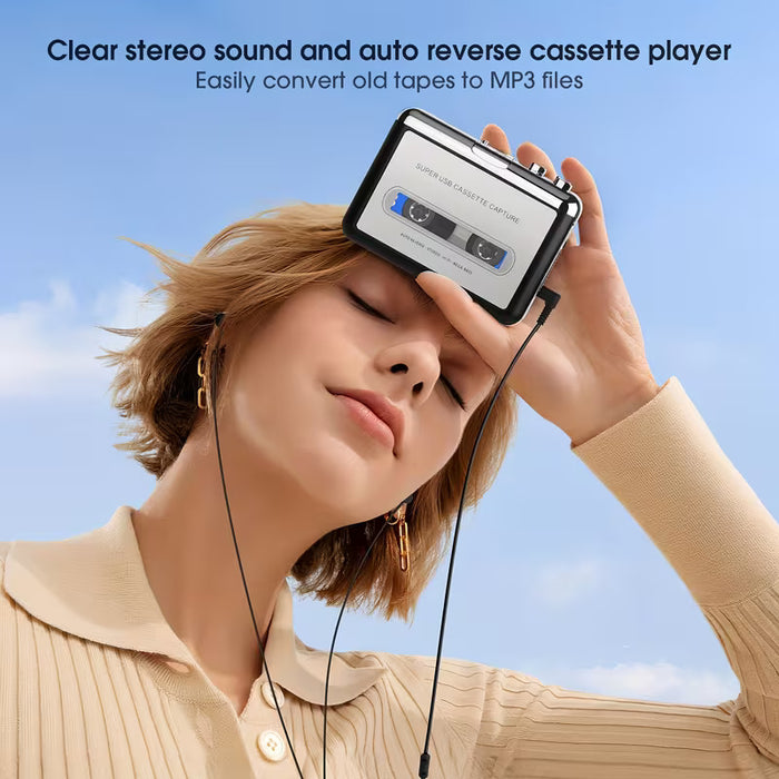 USB Cassette Capture Player to MP3 Converter Portable Walkman Stereo Sound