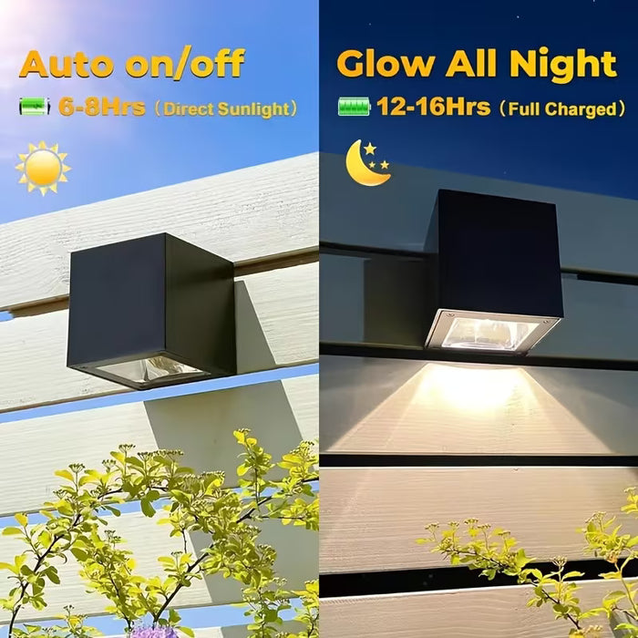 Smart Sensor Solar Square Wall Lamp for Outdoor Fence