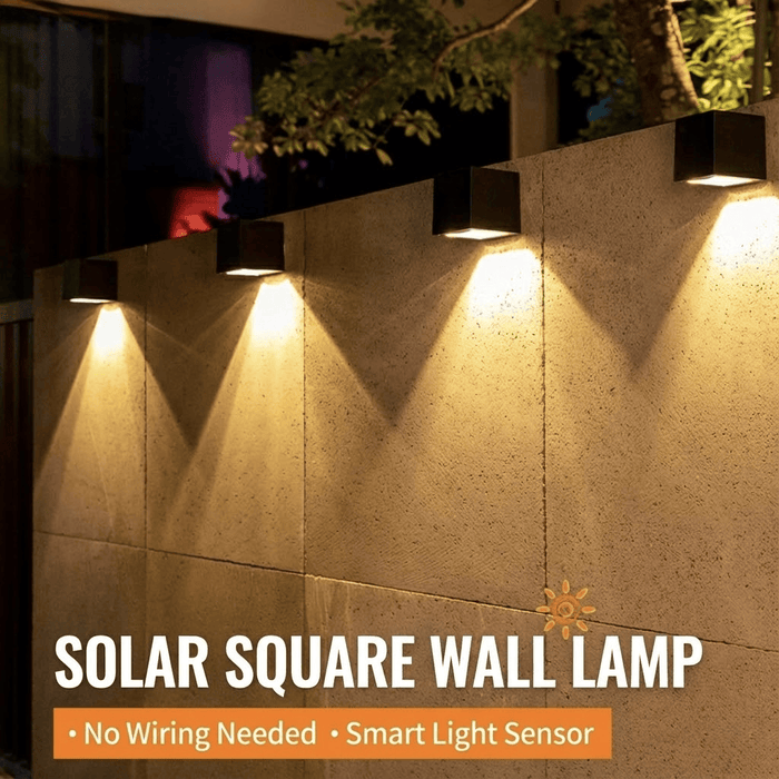 Smart Sensor Solar Square Wall Lamp for Outdoor Fence