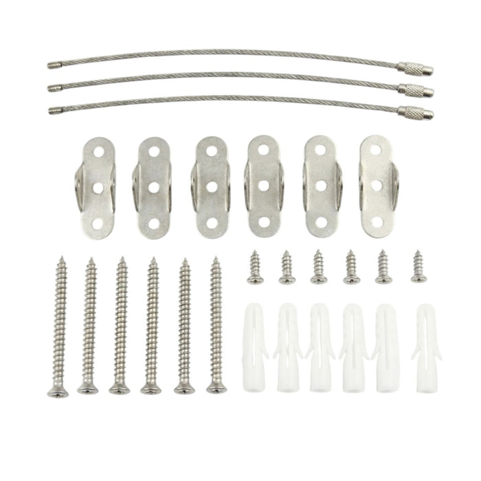 Metal Furniture Anchors Anti-Tip Kit Heavy Duty Steel Wire Straps- 3 Pack