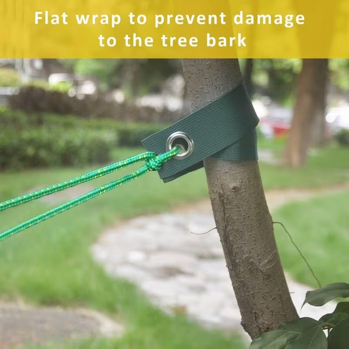 Metal Spiral Ground Anchor Kit 40cm Tree Stakes with Reflective Tie Down Ropes-9Pcs