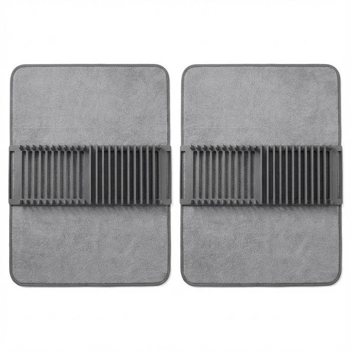 Microfiber Dish Drying Mat with Removable Dish Rack Set Kitchen Countertop Organizer