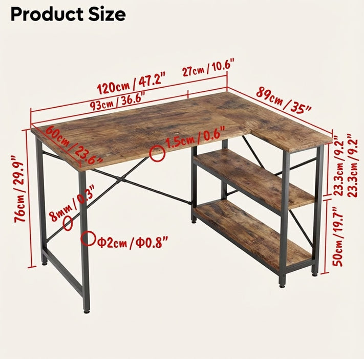 Corner Computer Desk Home Office Workstation- 120cm