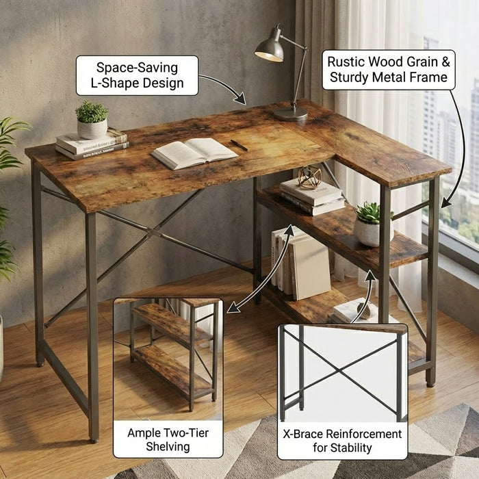 Corner Computer Desk Home Office Workstation- 120cm