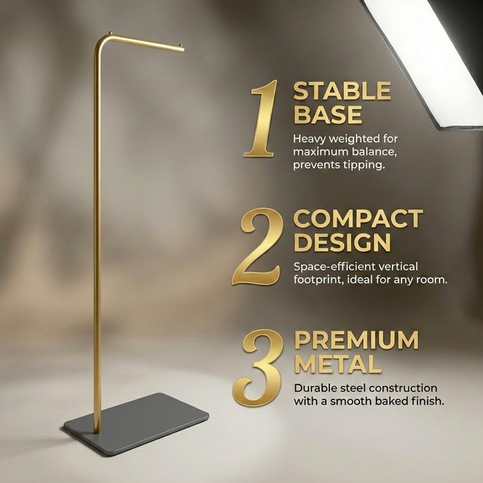 Minimalist Gold L-Shape Coat Rack-170cm