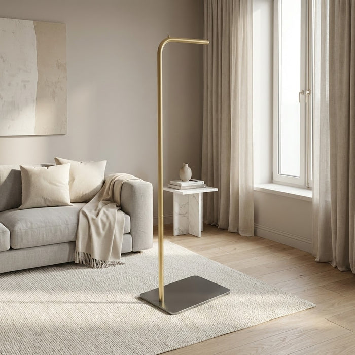 Minimalist Gold L-Shape Coat Rack-170cm