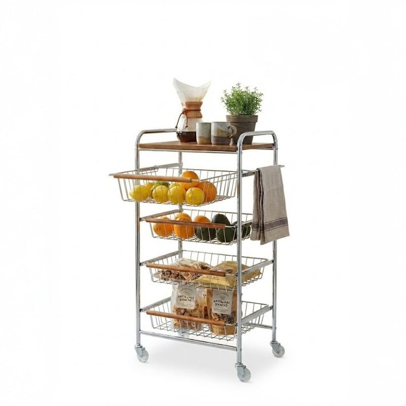 5 Tier Kitchen Craft Storage Cart Multi-Purpose Rolling Organizer