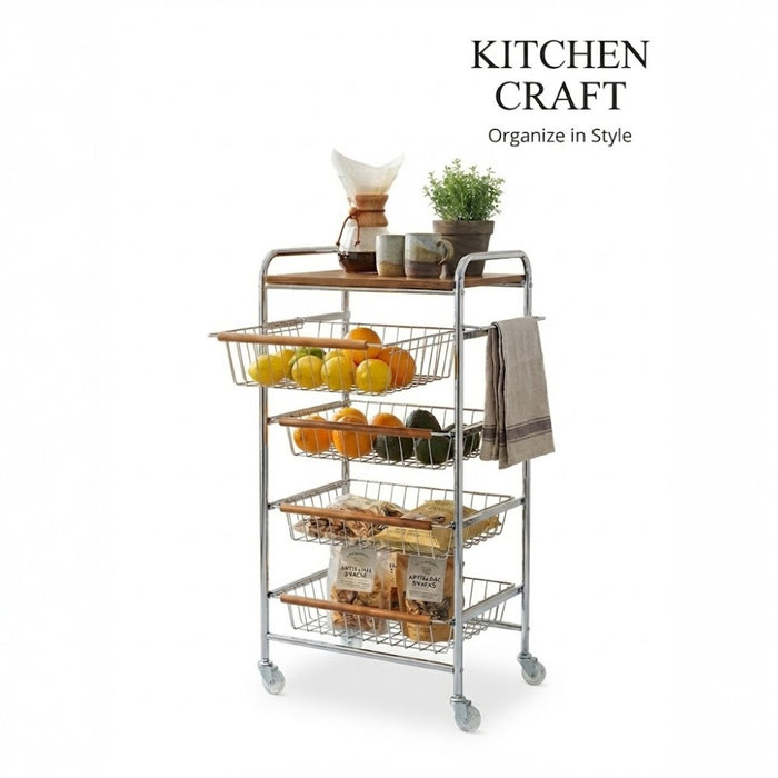 5 Tier Kitchen Craft Storage Cart Multi-Purpose Rolling Organizer