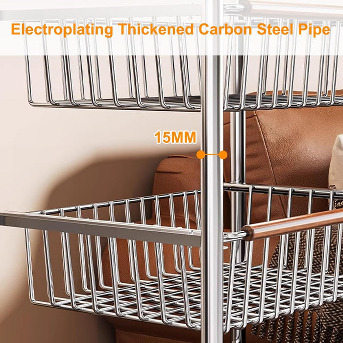 5 Tier Kitchen Craft Storage Cart Multi-Purpose Rolling Organizer