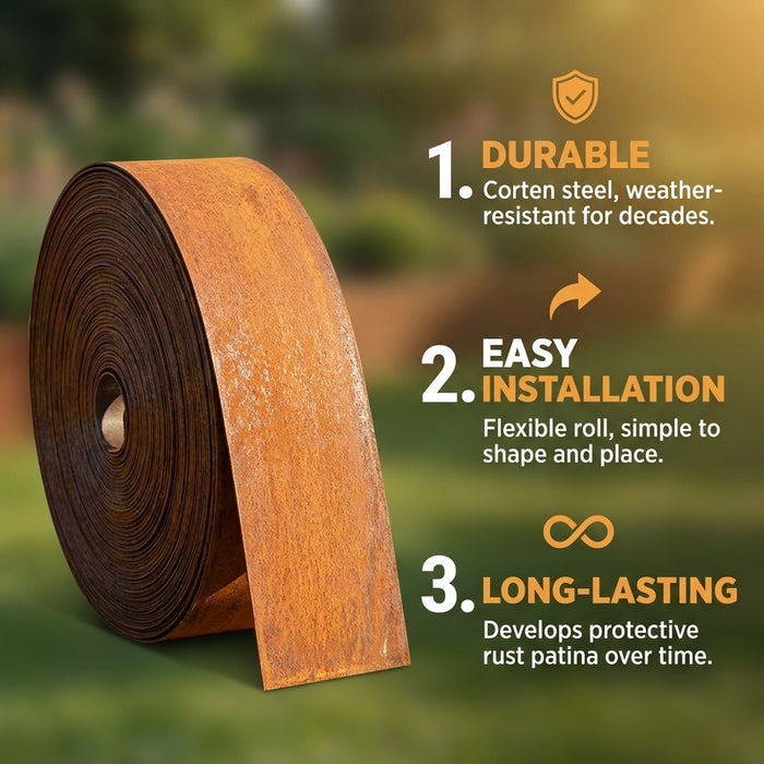 Garden Edging Flexible Rusty Metal Landscape Border