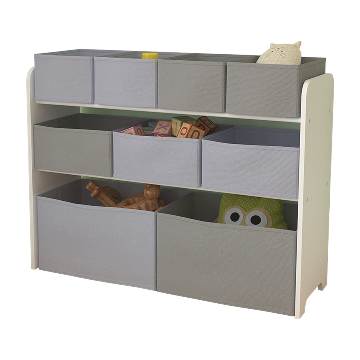 Kids Toy Storage Organizer with 9 Foldable Fabric Bins