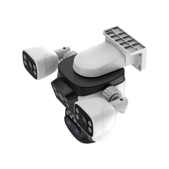 4-Lens WiFi Security Camera with PTZ Zoom, Human Detection & Night Vision