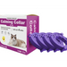 Cat calming collar packaging with collars displayed in front on a white background
