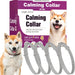Dog calming collar packaging with a Shiba Inu dog and two collars displayed.