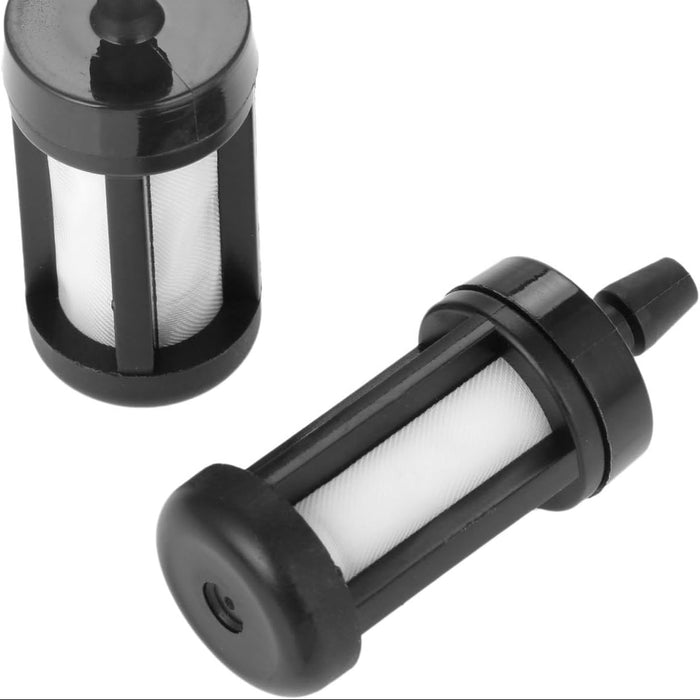 Two black and white filters on a white background