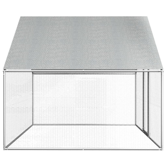 Metallic square table with textured surface on a white background