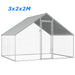 Chicken coop with dimensions 3x2x2M on a white background