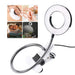Ring light with flexible arm on a white background