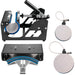 Set of metal tools with circular components on a white background