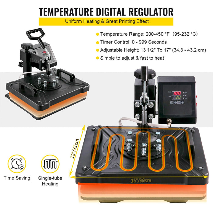 Temperature digital regulator with heating element and control panel on a white background