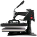 Black heat press machine on a white background