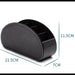 Black compartment organizer with dimensions labeled on a white background