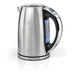 Stainless steel electric kettle on a white background