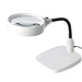 White magnifying glass with flexible arm on a white background