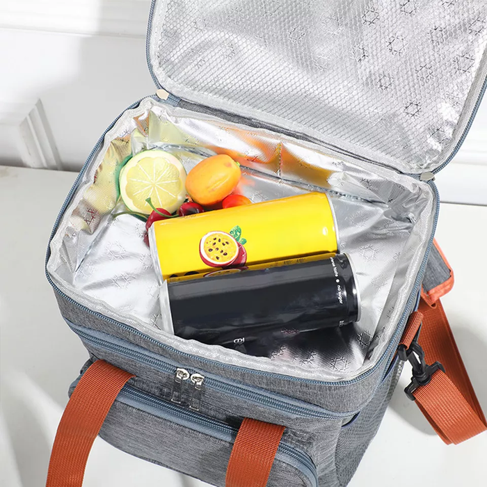 Insulated Lunch Cooler Bag - Grey