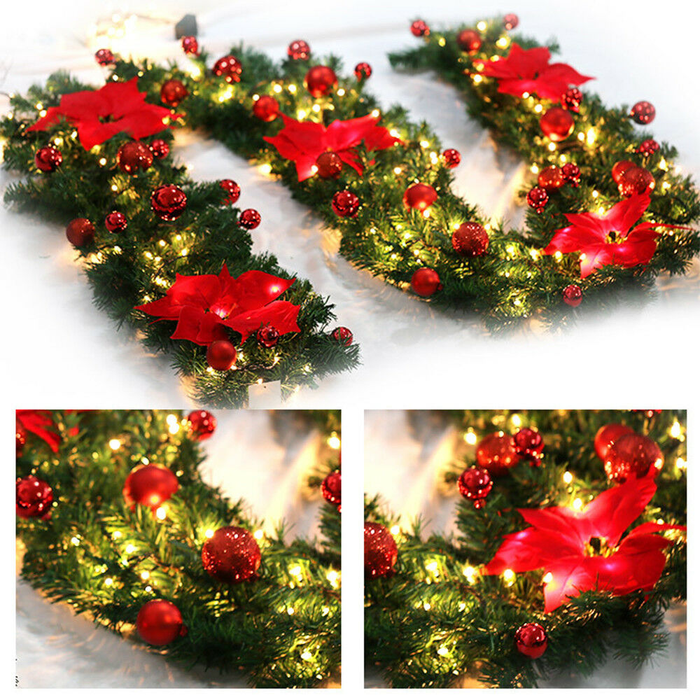 Christmas Fireplace Tree Wreath Garland