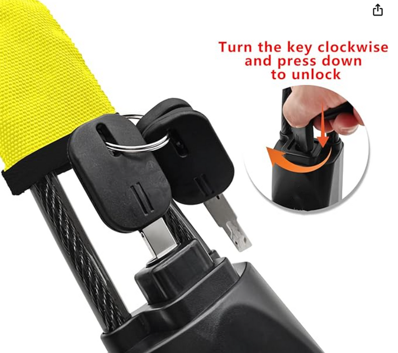 Steering Wheel Lock Seat Belt Lock Universal Anti Theft Car Device Yellow