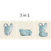 3-in-1 baby carrier in light blue on a beige background