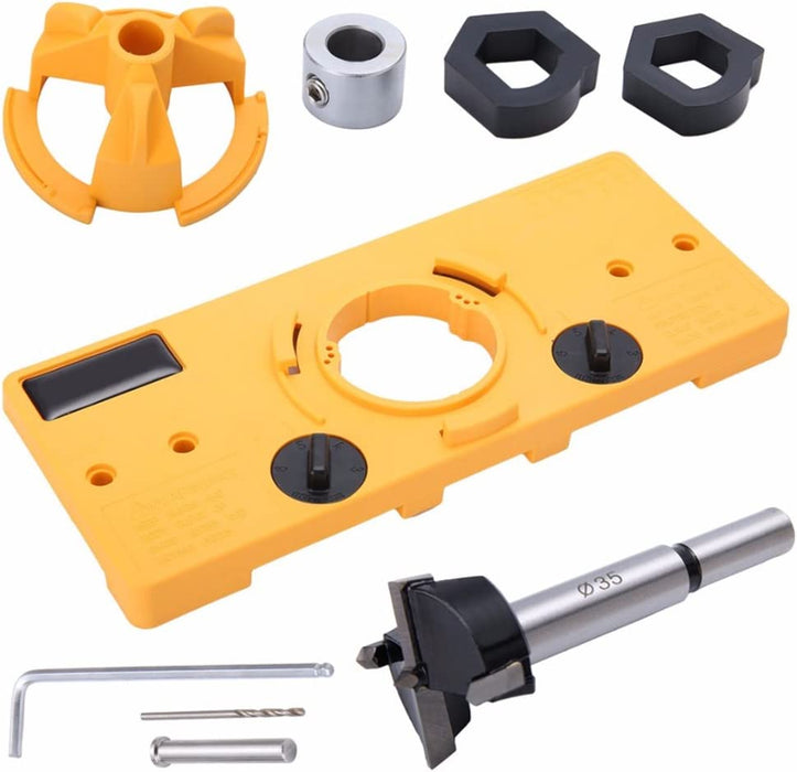 Concealed 35mm Cup Style Hinge Jig Boring Hole Drill Guide with Drill Bit Wood