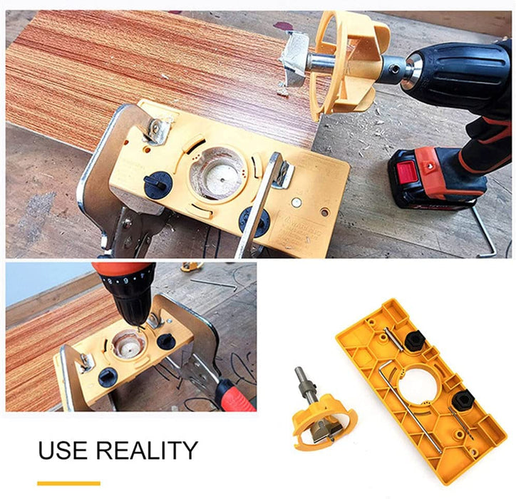 Concealed 35mm Cup Style Hinge Jig Boring Hole Drill Guide with Drill Bit Wood