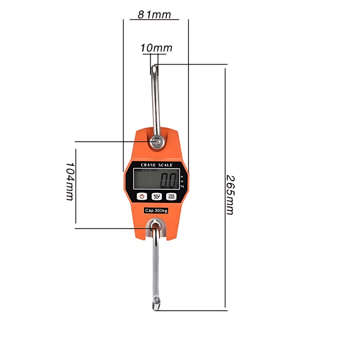 Portable Crane Scale 300kg LCD Digital Electronic Hook Hanging Scale