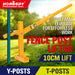 Fence post lifter with text highlighting features on a grassy background