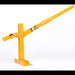 Yellow metal stand on a white background