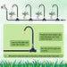 Garden irrigation system with plants and instructions on a green background