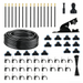 Drip irrigation kit with components on a white background