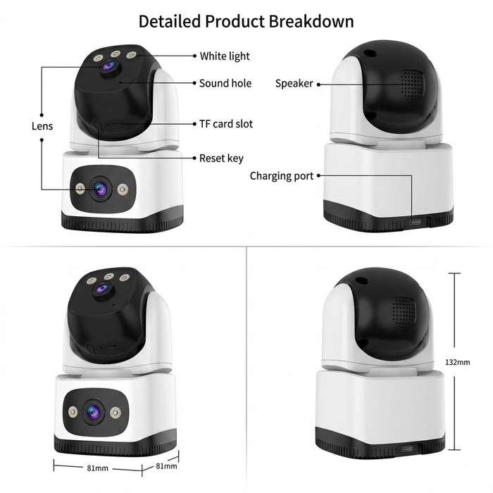 WiFi Dual Lens Security Camera with Colour Night Vision