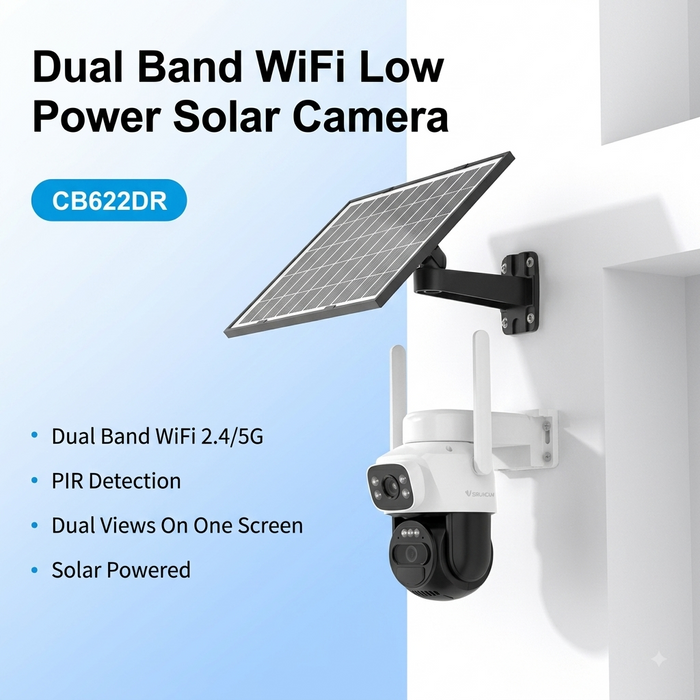 Dual Band WiFi Solar Security Camera with Dual Lens