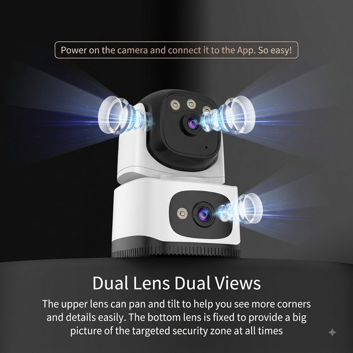 WiFi Dual Lens Security Camera with Colour Night Vision