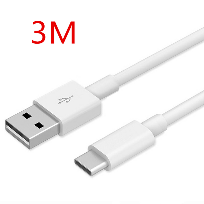 3 Meters USB 2.0 to Type C Charging Cable - White