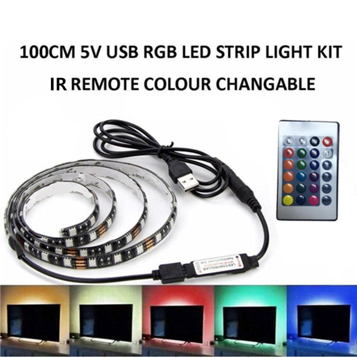 1M USB 60LED 5050 Strip Light Christmas TV Backlight