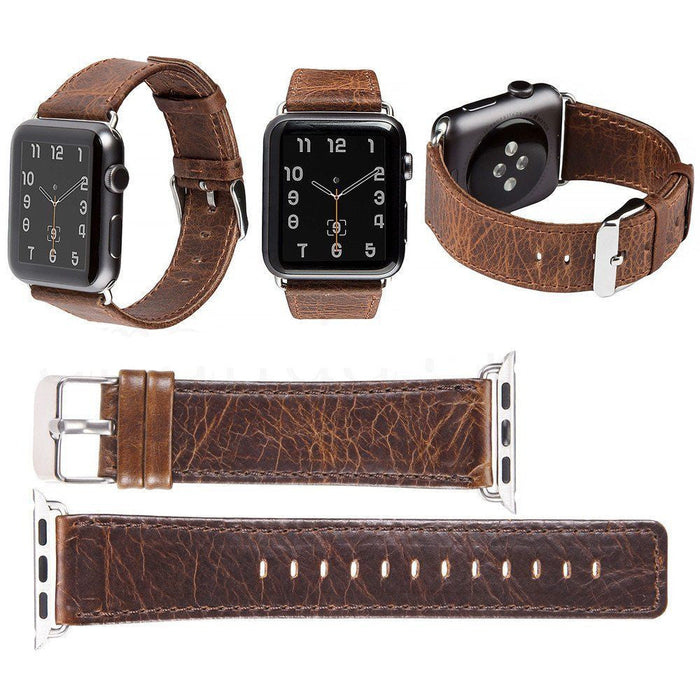 42mm 44mm 45mm 46mm(Series 10) 49mm Genuine Leather Wrist Band Strap For Apple Watch